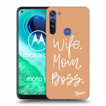 Picasee silikonski prozorni ovitek za Motorola Moto G8 - Boss Mama