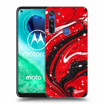 Picasee silikonski prozorni ovitek za Motorola Moto G8 - Red black