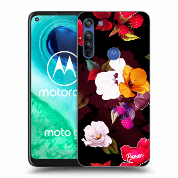 Picasee silikonski prozorni ovitek za Motorola Moto G8 - Flowers and Berries