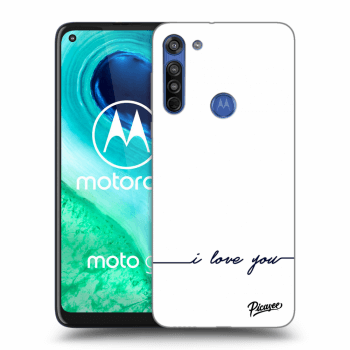 Picasee silikonski prozorni ovitek za Motorola Moto G8 - I love you