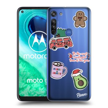 Ovitek za Motorola Moto G8 - Christmas Stickers