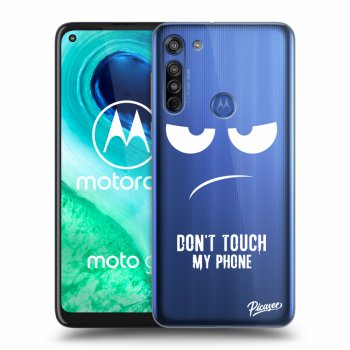 Picasee silikonski prozorni ovitek za Motorola Moto G8 - Don't Touch My Phone