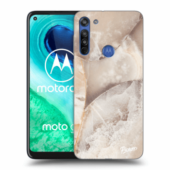 Picasee silikonski prozorni ovitek za Motorola Moto G8 - Cream marble