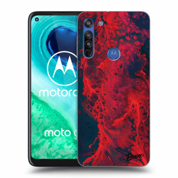 Picasee silikonski prozorni ovitek za Motorola Moto G8 - Organic red