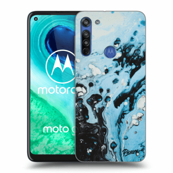 Picasee silikonski prozorni ovitek za Motorola Moto G8 - Organic blue