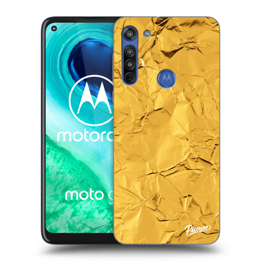 Picasee silikonski prozorni ovitek za Motorola Moto G8 - Gold