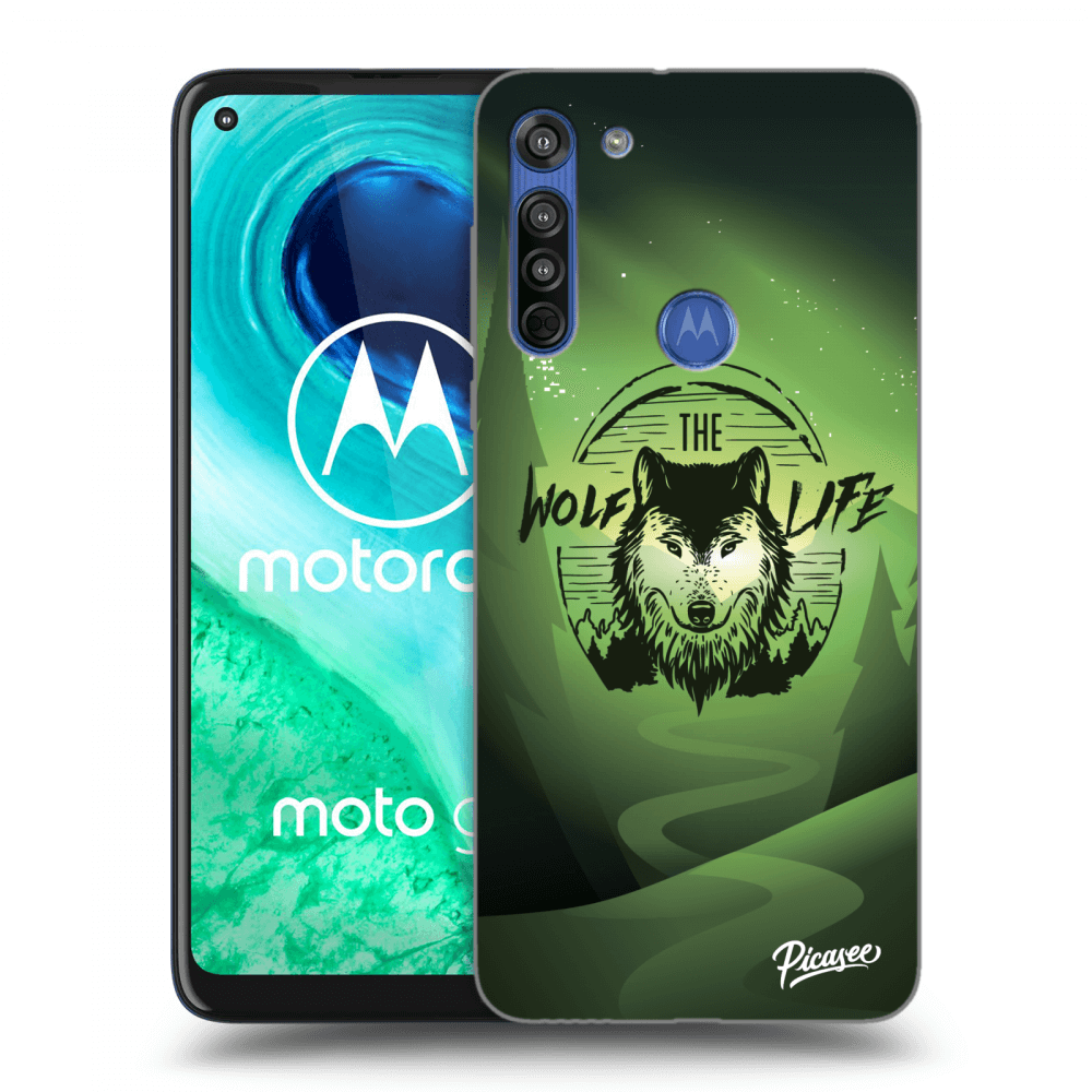 Picasee silikonski prozorni ovitek za Motorola Moto G8 - Wolf life