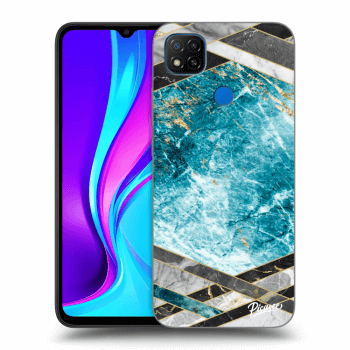 Ovitek za Xiaomi Redmi 9C - Blue geometry