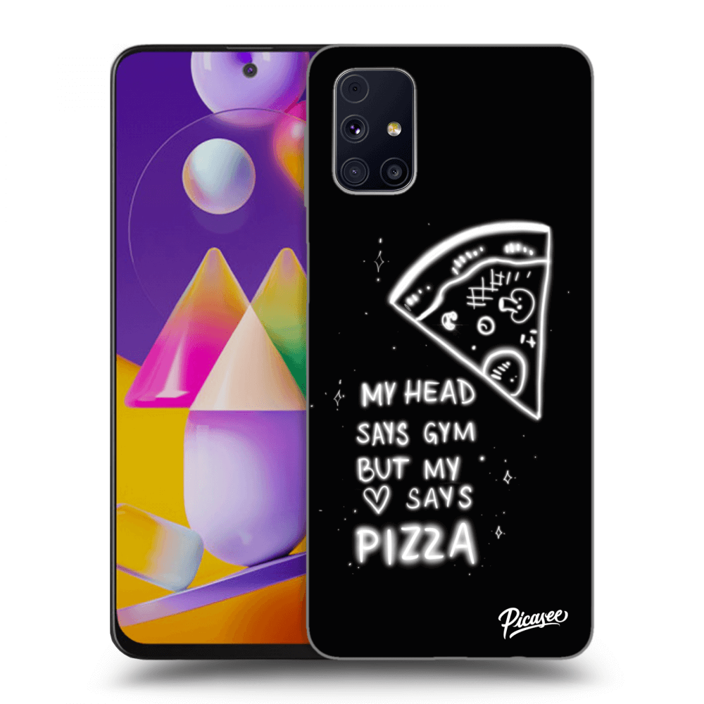 Picasee silikonski črni ovitek za Samsung Galaxy M31s - Pizza