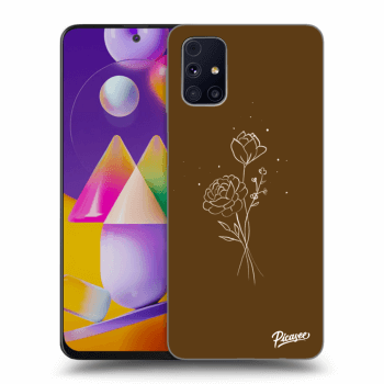Ovitek za Samsung Galaxy M31s - Brown flowers