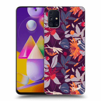 Picasee silikonski prozorni ovitek za Samsung Galaxy M31s - Purple Leaf