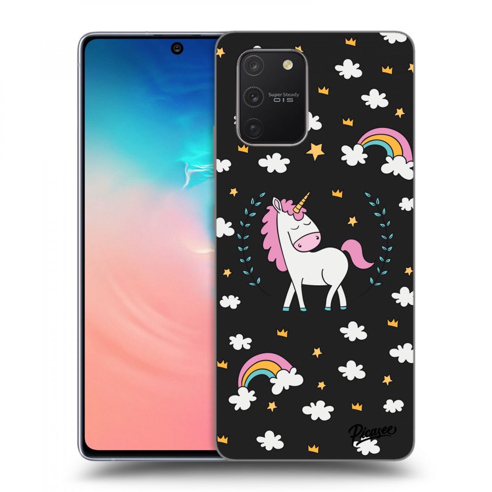 Picasee silikonski črni ovitek za Samsung Galaxy S10 Lite - Unicorn star heaven