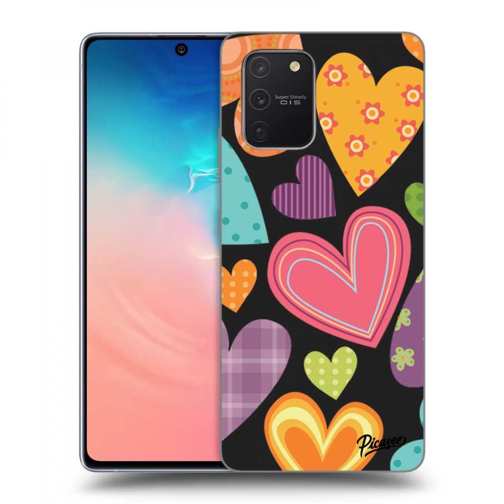 Picasee silikonski črni ovitek za Samsung Galaxy S10 Lite - Colored heart
