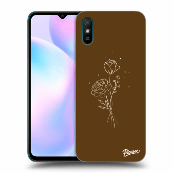 Ovitek za Xiaomi Redmi 9A - Brown flowers