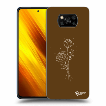 Ovitek za Xiaomi Poco X3 - Brown flowers