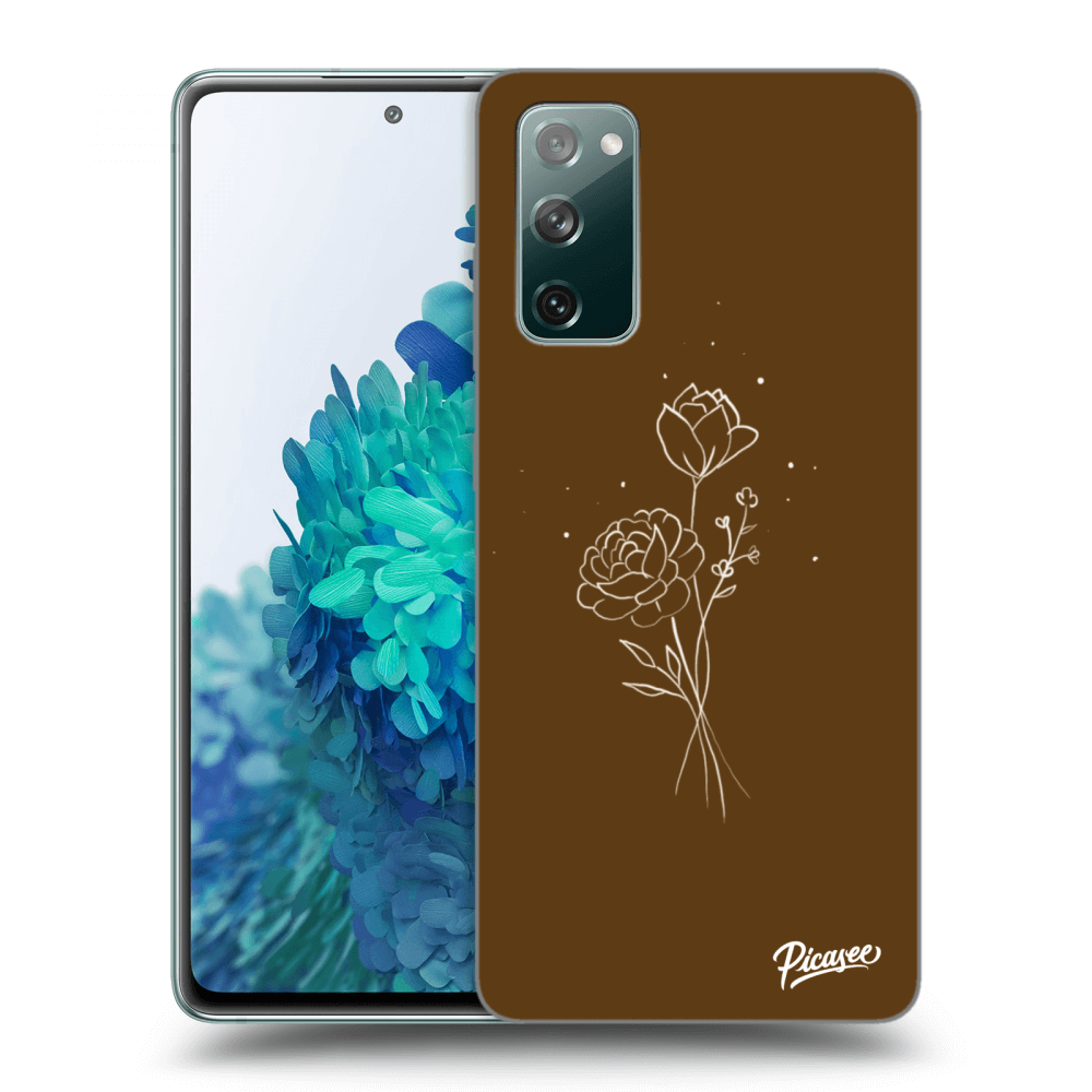 Picasee silikonski prozorni ovitek za Samsung Galaxy S20 FE - Brown flowers