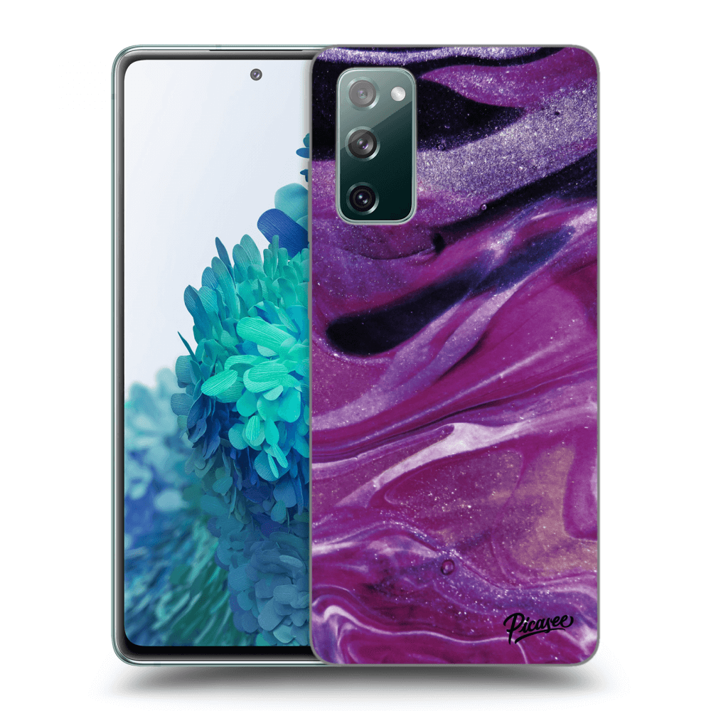 Picasee silikonski prozorni ovitek za Samsung Galaxy S20 FE - Purple glitter