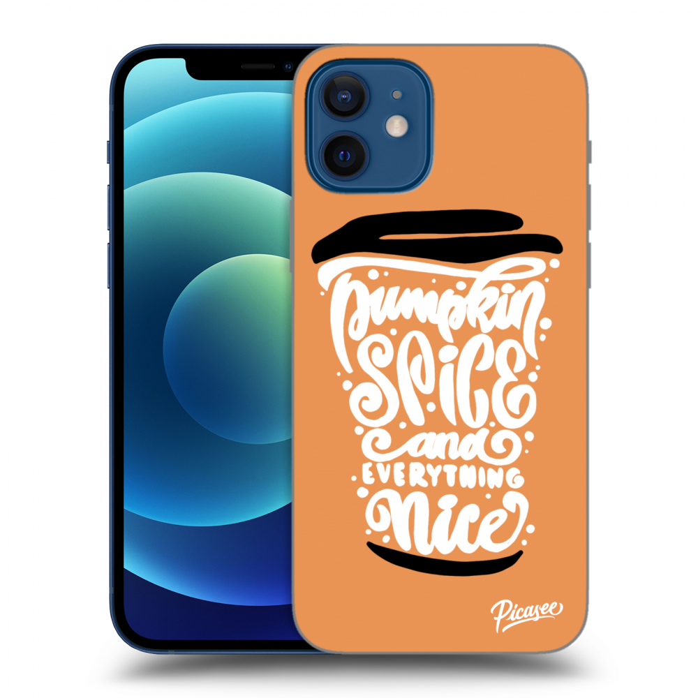 Picasee silikonski prozorni ovitek za Apple iPhone 12 - Pumpkin coffee