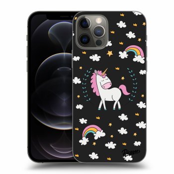 Picasee silikonski črni ovitek za Apple iPhone 12 Pro - Unicorn star heaven