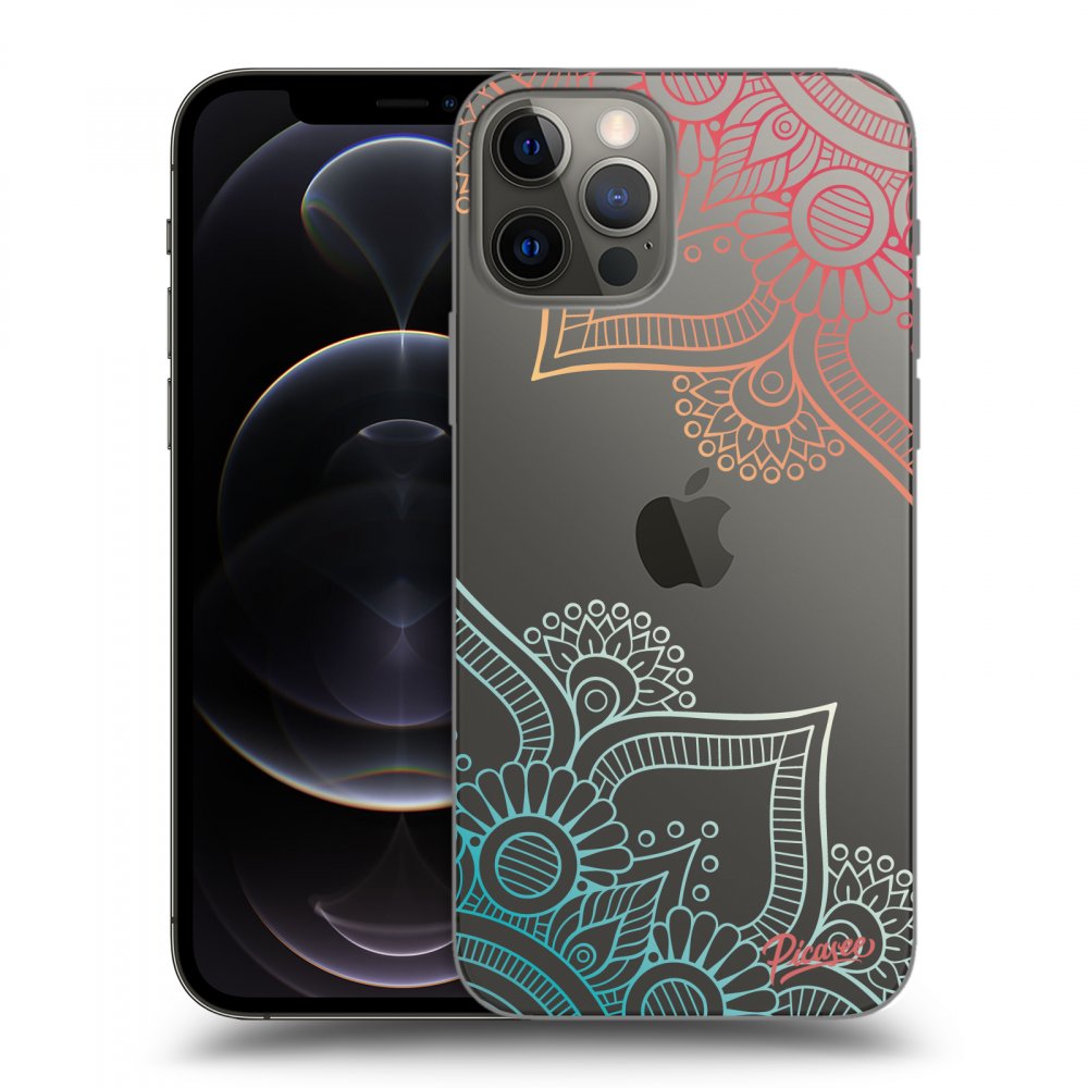 Picasee silikonski prozorni ovitek za Apple iPhone 12 Pro - Flowers pattern