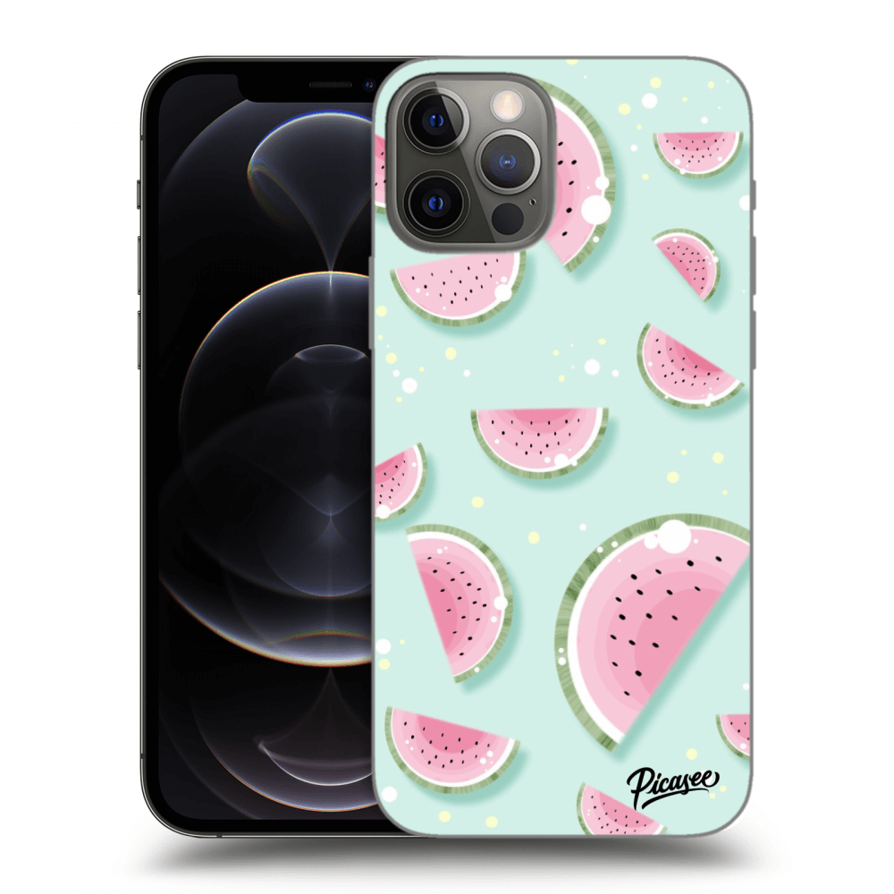Picasee silikonski črni ovitek za Apple iPhone 12 Pro - Watermelon 2
