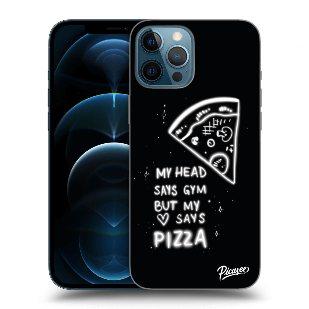 Picasee silikonski črni ovitek za Apple iPhone 12 Pro Max - Pizza
