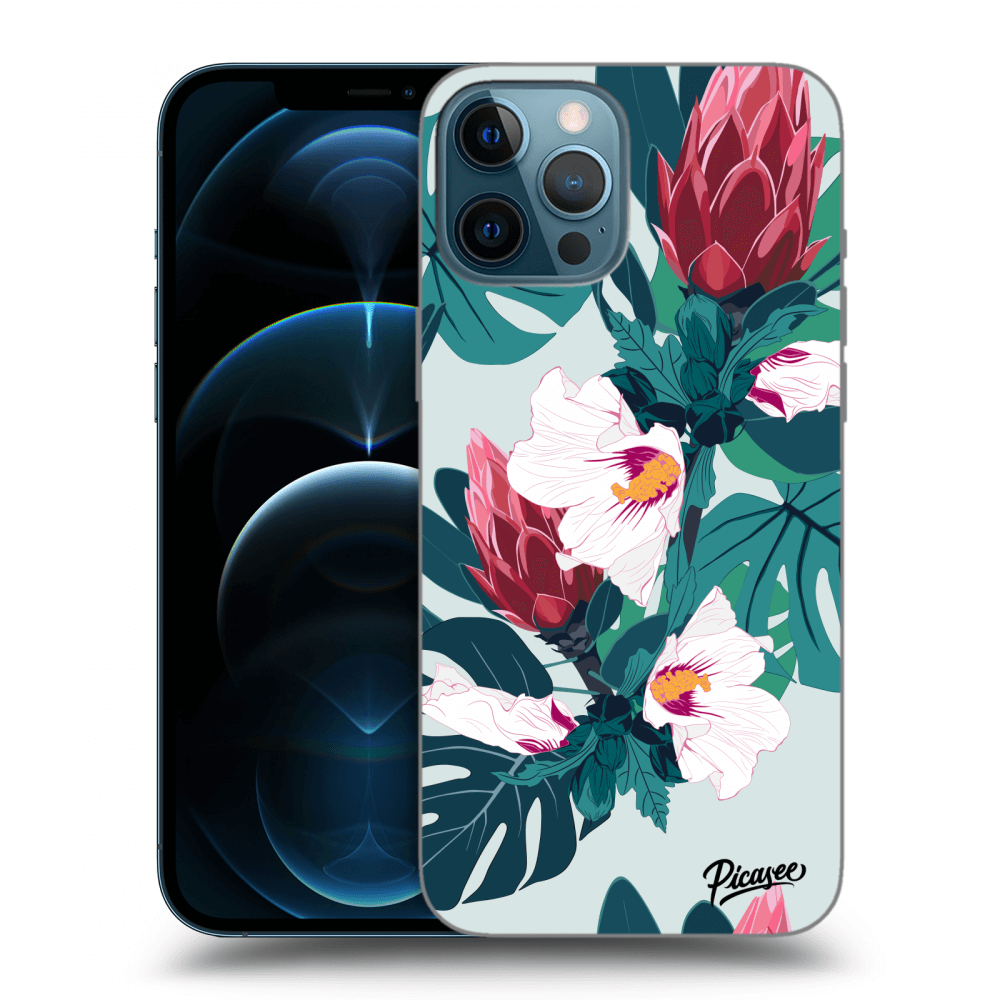 Picasee silikonski črni ovitek za Apple iPhone 12 Pro Max - Rhododendron