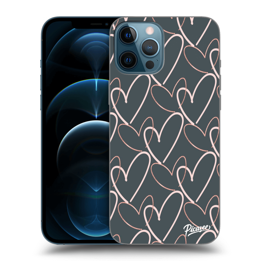 Picasee silikonski črni ovitek za Apple iPhone 12 Pro Max - Lots of love