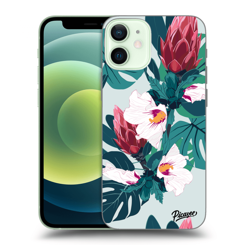 Picasee silikonski prozorni ovitek za Apple iPhone 12 mini - Rhododendron