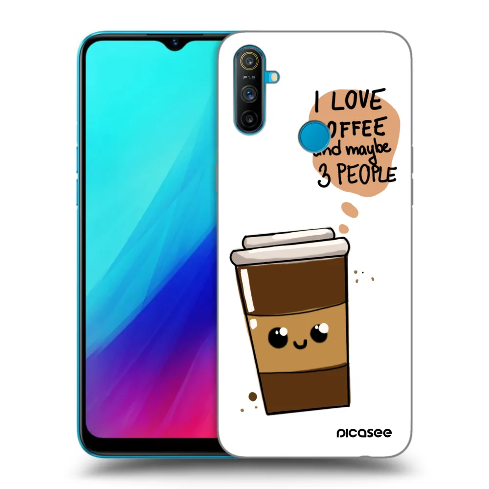 Picasee silikonski črni ovitek za Realme C3 - Cute coffee