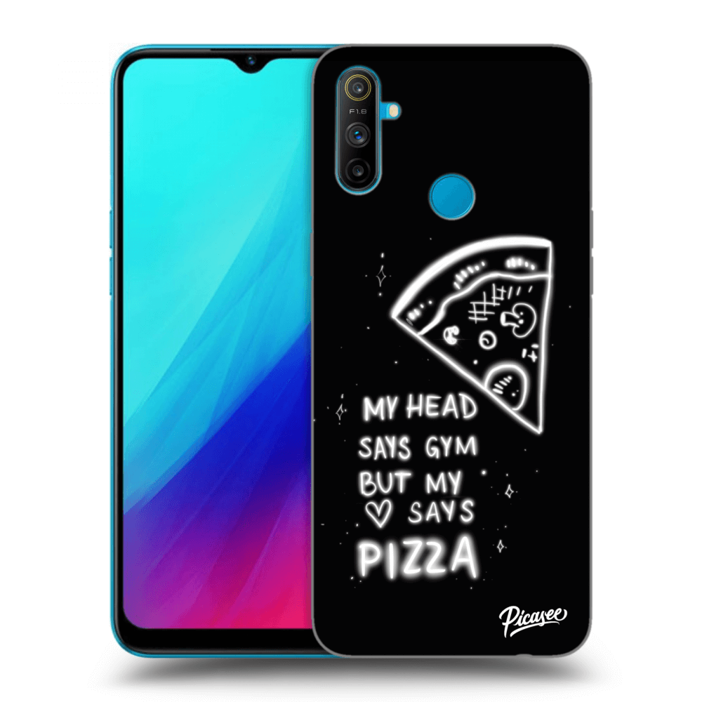Picasee silikonski črni ovitek za Realme C3 - Pizza