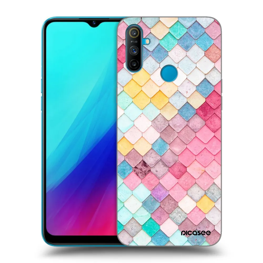 Picasee silikonski črni ovitek za Realme C3 - Colorful roof