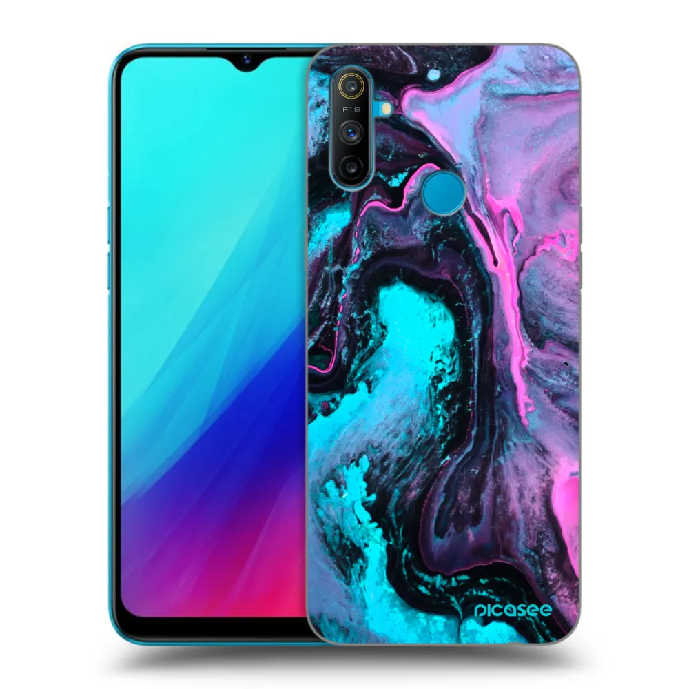 Picasee silikonski črni ovitek za Realme C3 - Lean 2