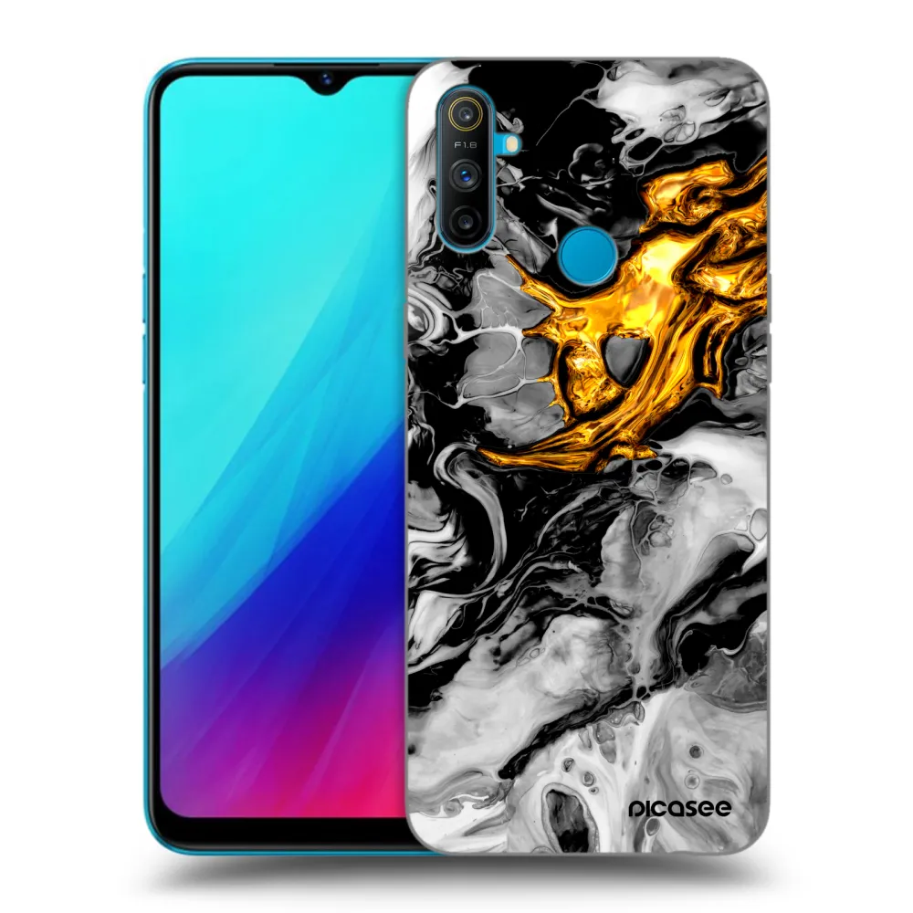 Picasee silikonski črni ovitek za Realme C3 - Black Gold 2