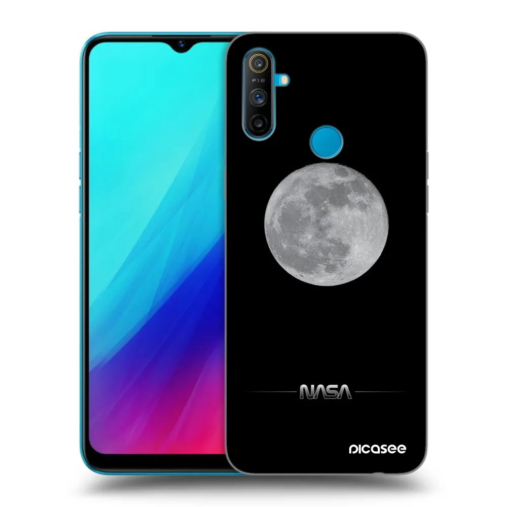 Picasee silikonski črni ovitek za Realme C3 - Moon Minimal