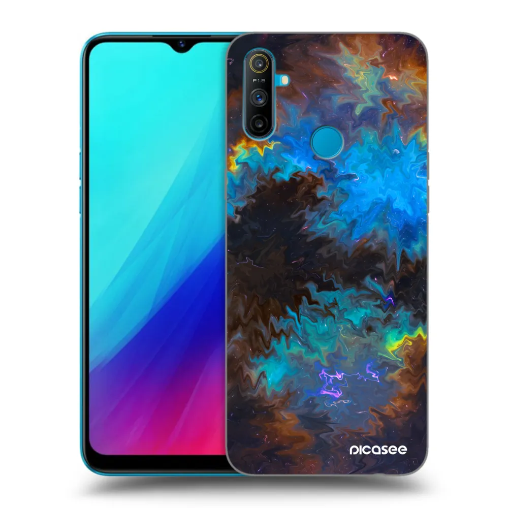 Picasee silikonski črni ovitek za Realme C3 - Space
