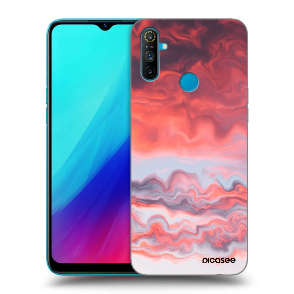 Picasee silikonski črni ovitek za Realme C3 - Sunset