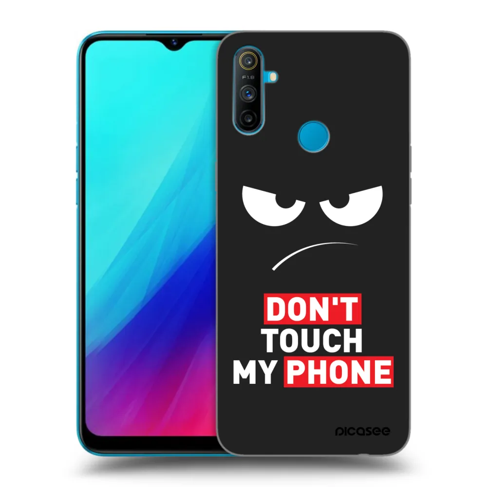 Picasee silikonski črni ovitek za Realme C3 - Angry Eyes - Transparent