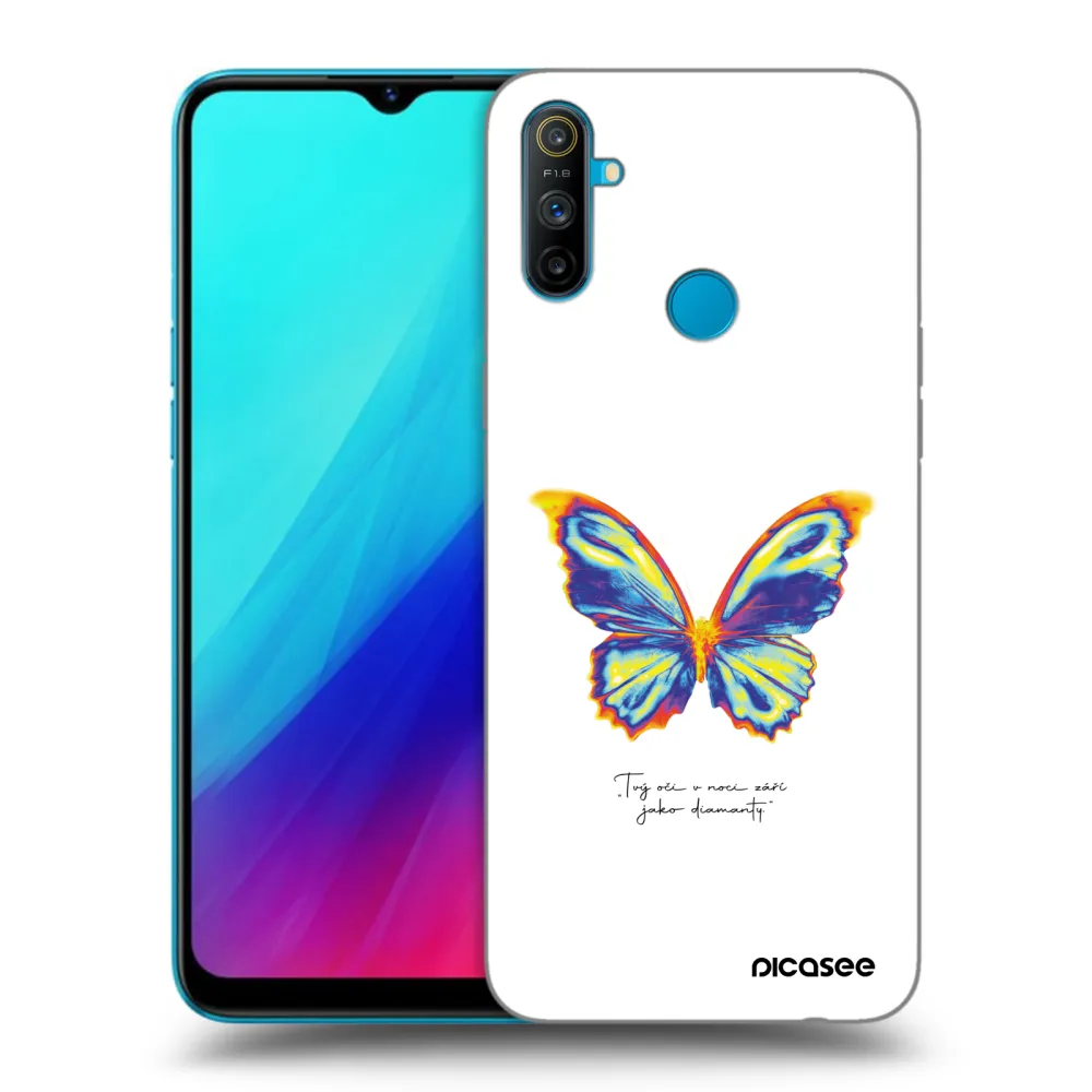 Picasee silikonski črni ovitek za Realme C3 - Diamanty White