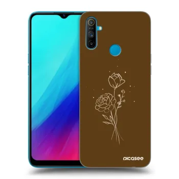 Ovitek za Realme C3 - Brown flowers