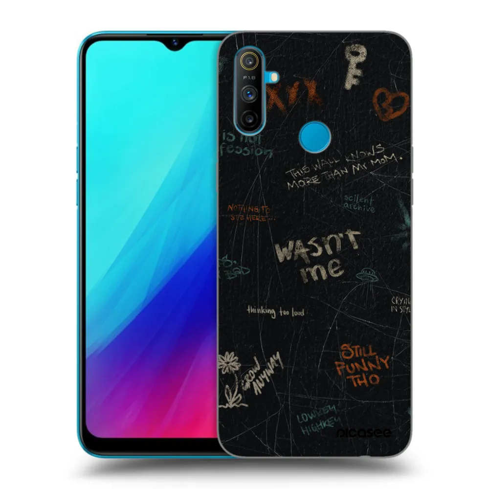 Picasee silikonski črni ovitek za Realme C3 - CONFESSION