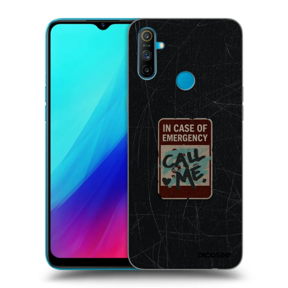 Picasee silikonski črni ovitek za Realme C3 - EMERGENCY