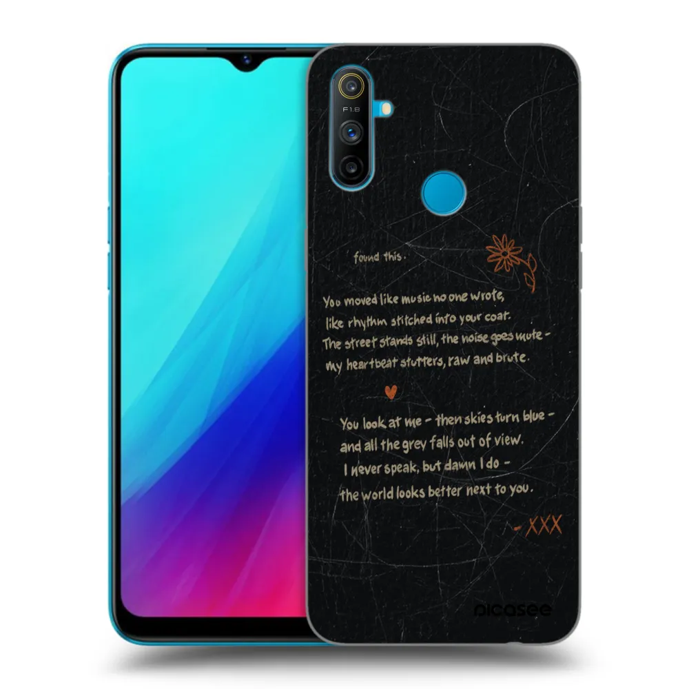 Picasee silikonski črni ovitek za Realme C3 - POET