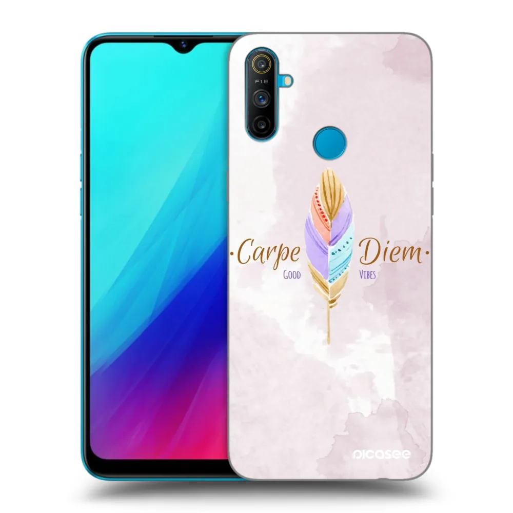 Picasee silikonski črni ovitek za Realme C3 - Carpe Diem
