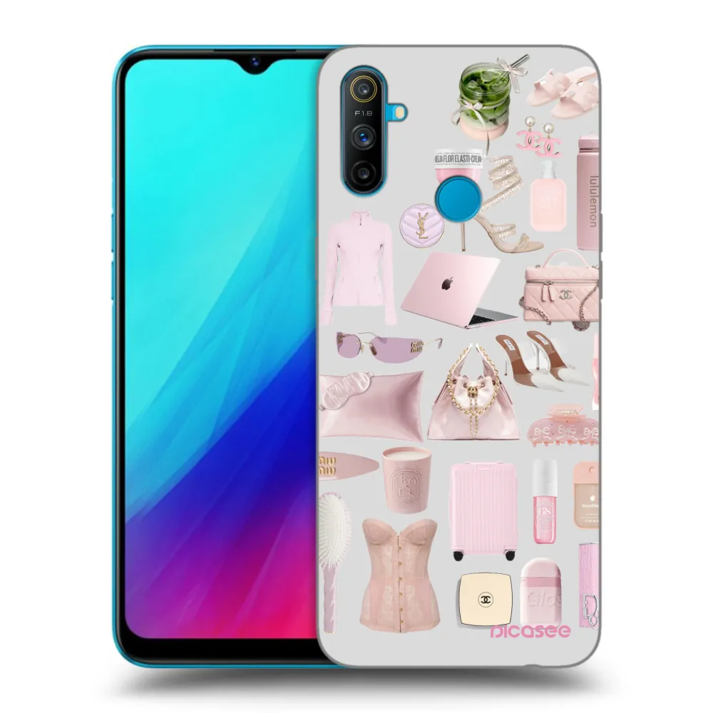 Picasee silikonski črni ovitek za Realme C3 - Glam Babe
