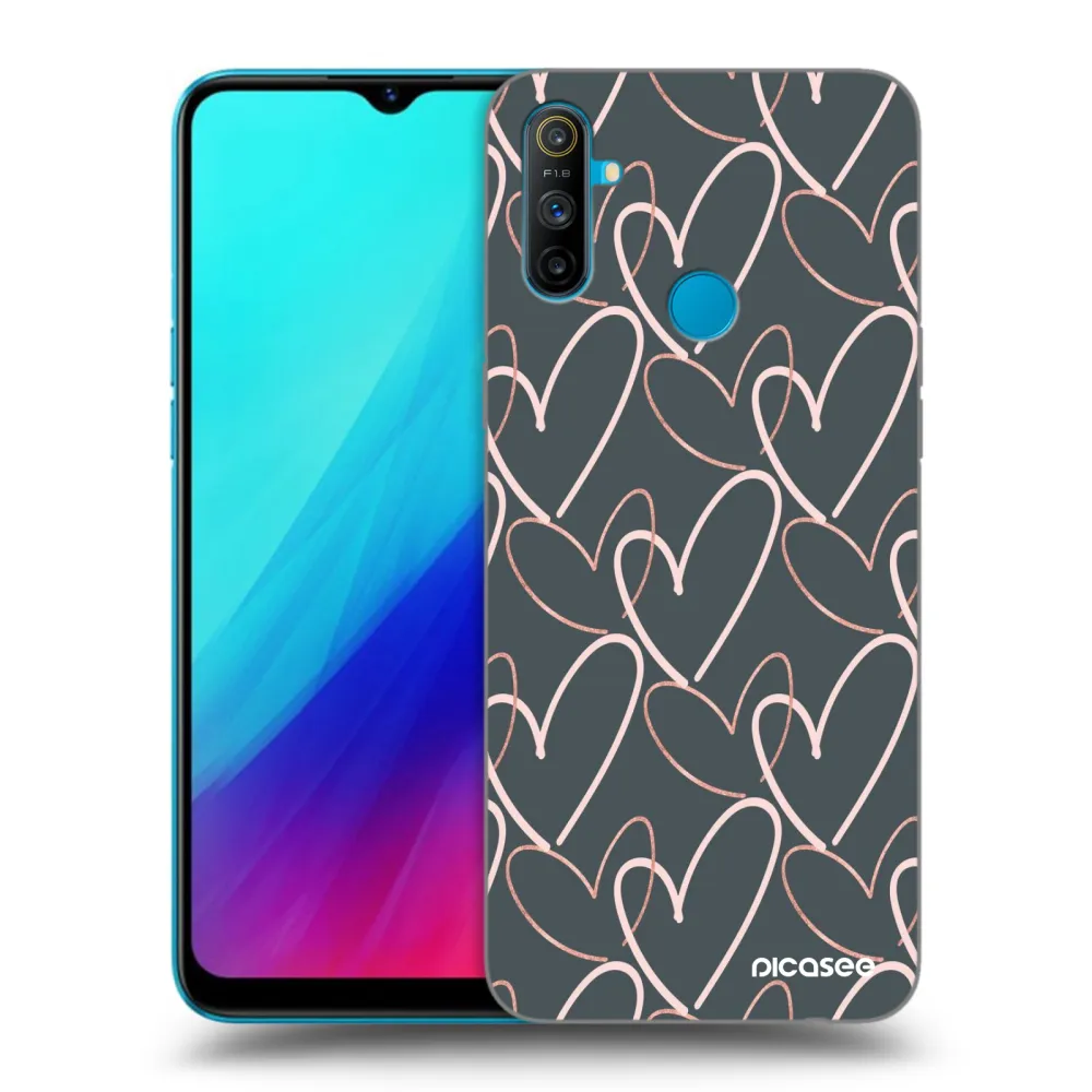 Picasee silikonski črni ovitek za Realme C3 - Lots of love