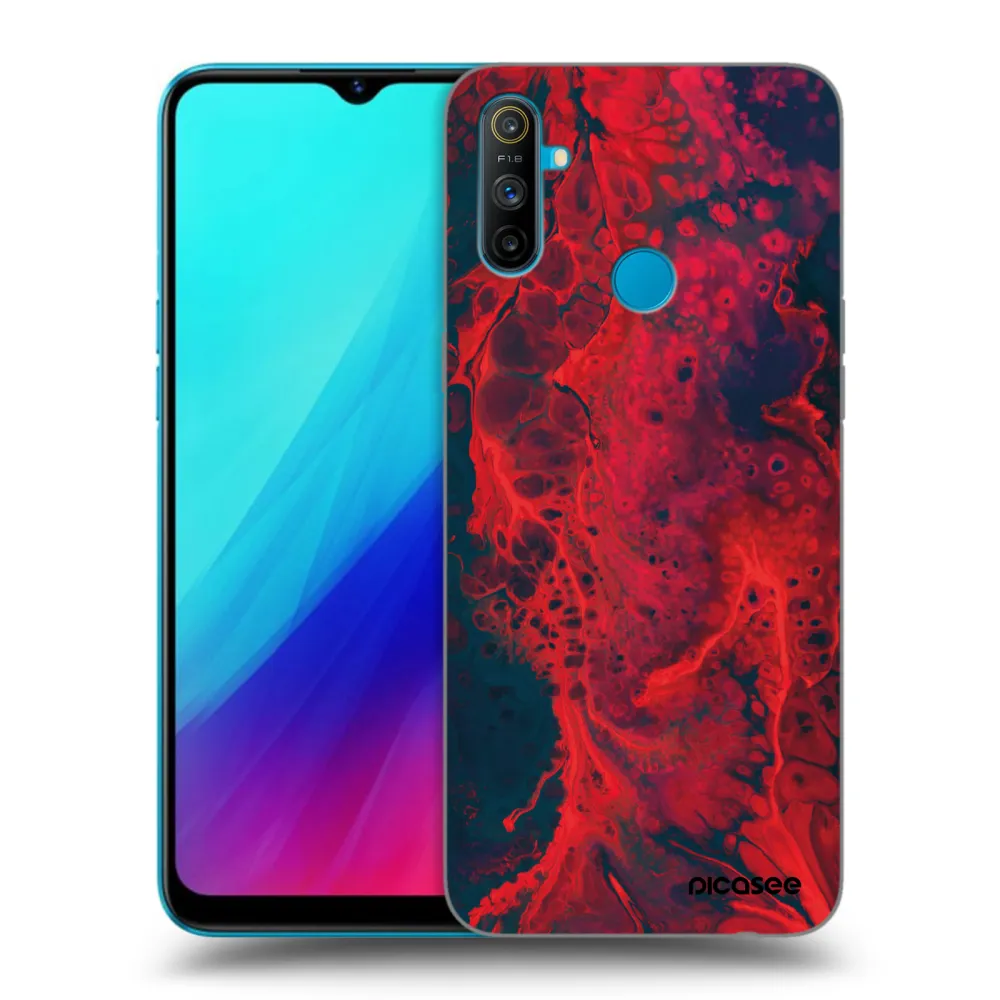 Picasee silikonski črni ovitek za Realme C3 - Organic red