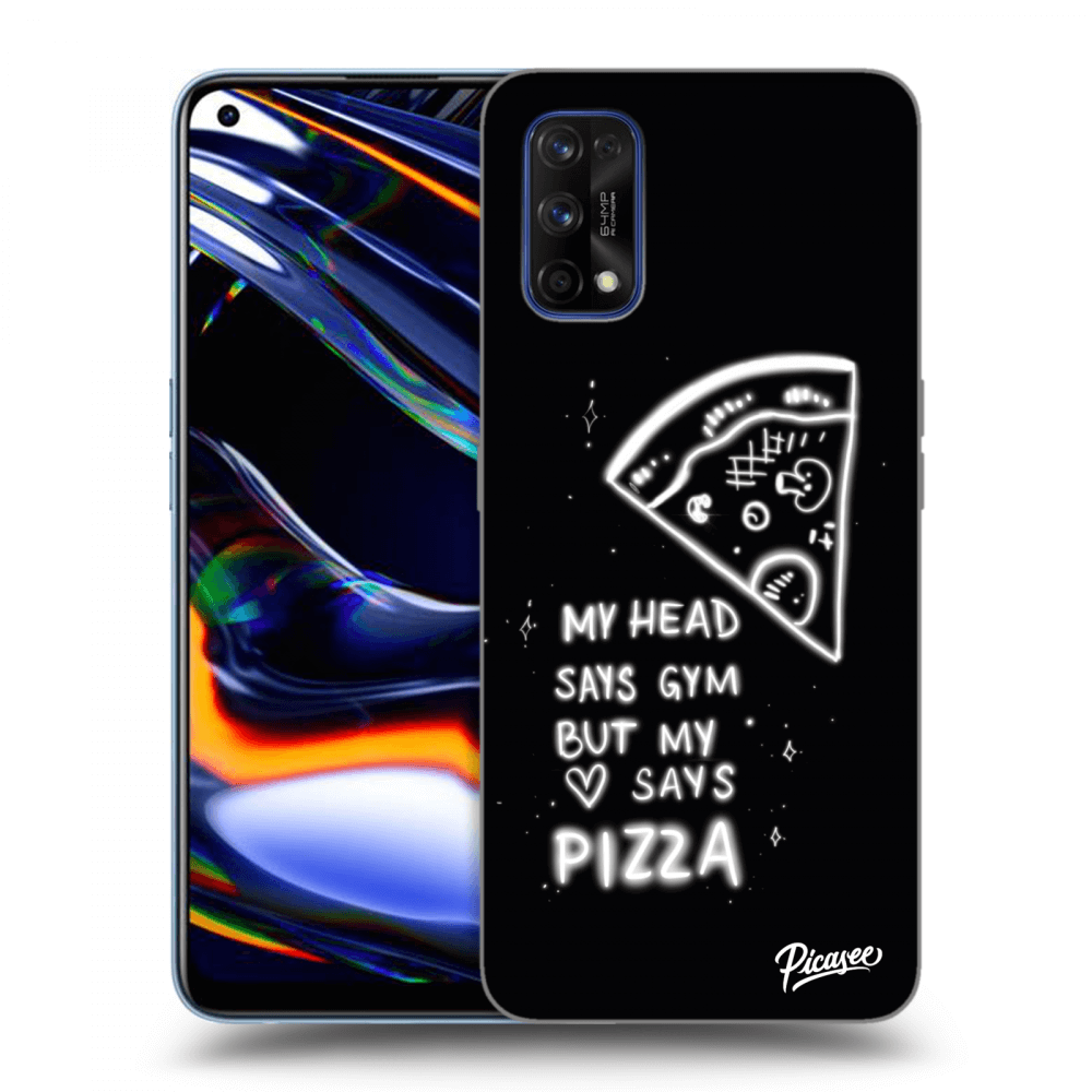 Picasee silikonski črni ovitek za Realme 7 Pro - Pizza