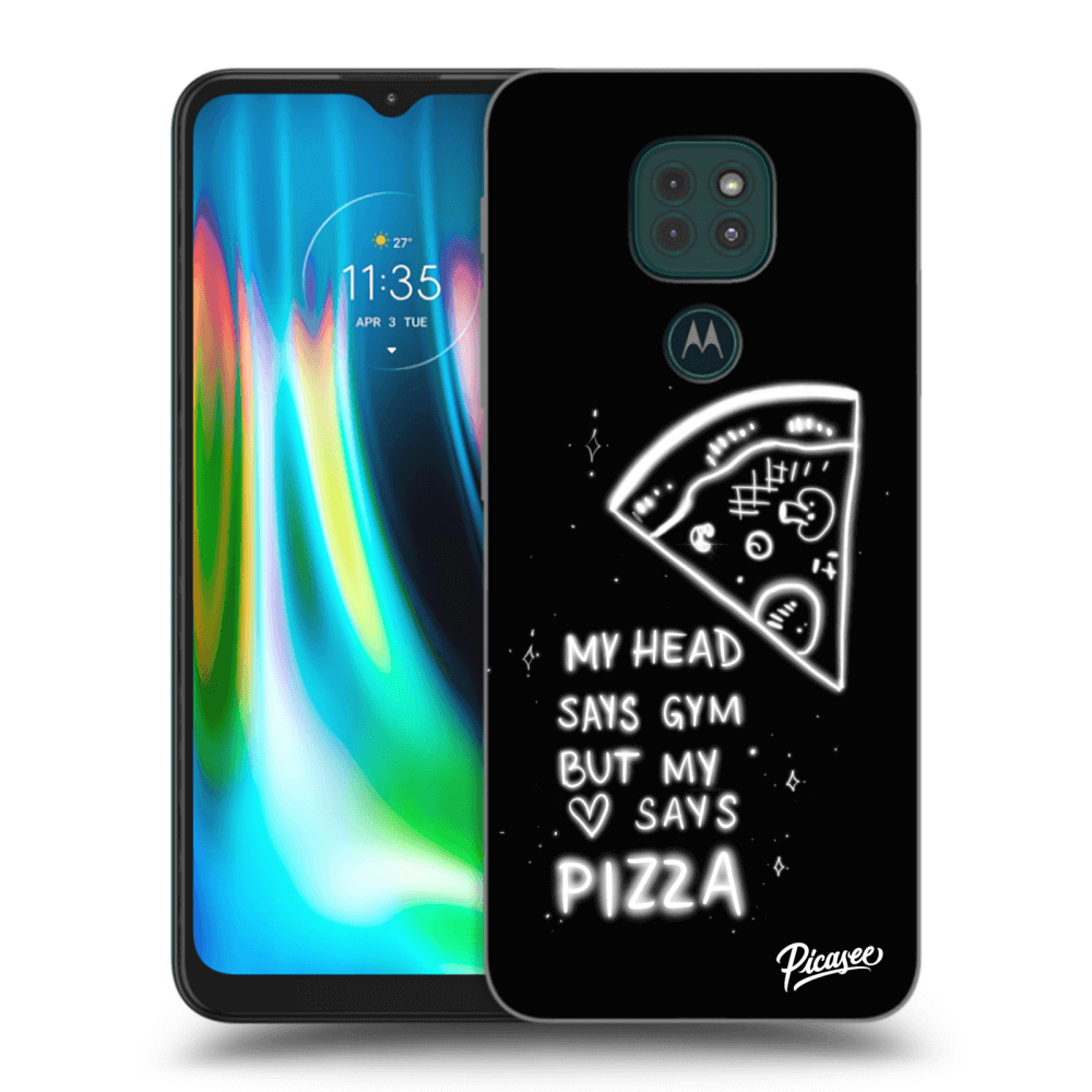 Picasee silikonski črni ovitek za Motorola Moto G9 Play - Pizza
