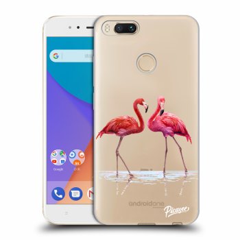 Picasee silikonski prozorni ovitek za Xiaomi Mi A1 Global - Flamingos couple